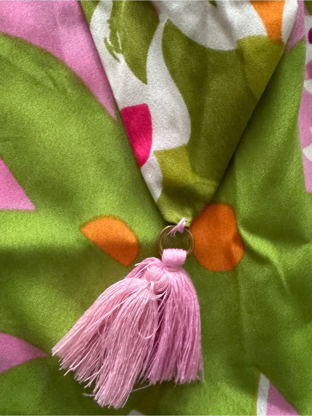 Trina Turk Pink & Lime Floral Button-Front Tie Dress Swim Coverup - Picture 5 of 9
